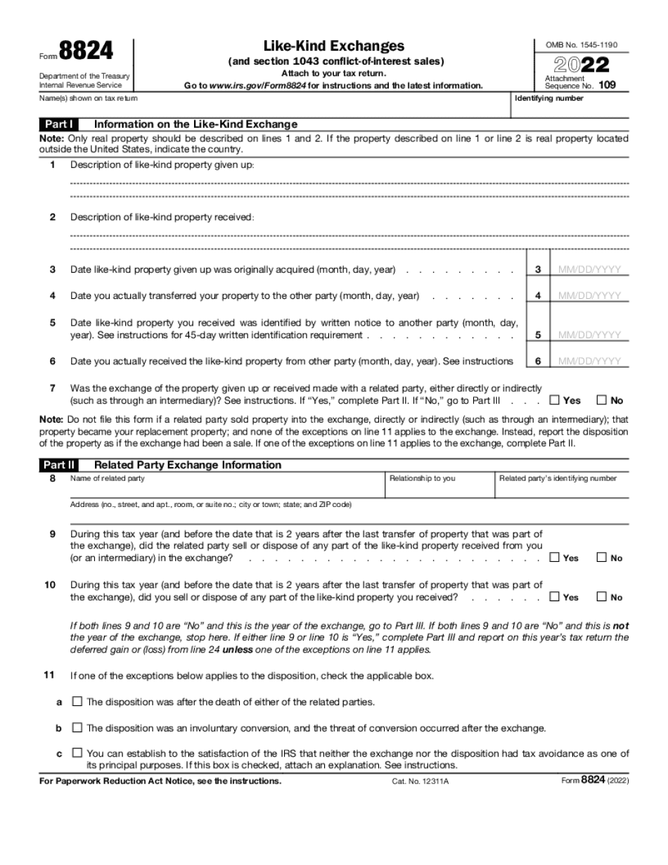 Form 8824 Instructions 2018