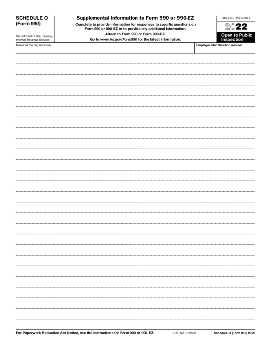 Schedule O - Schedule O Fillable and Printable in PDF