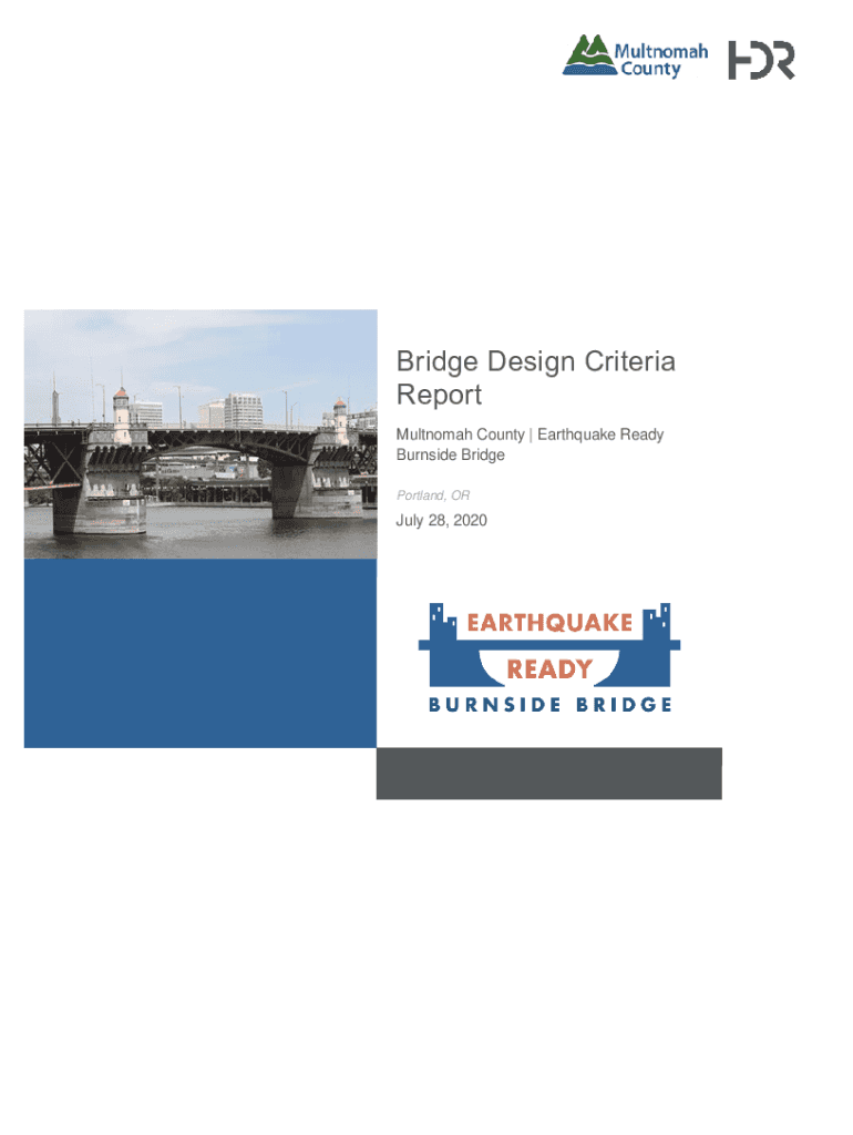 Fillable Online Earthquake Ready Burnside Bridge Bridge Design Criteria