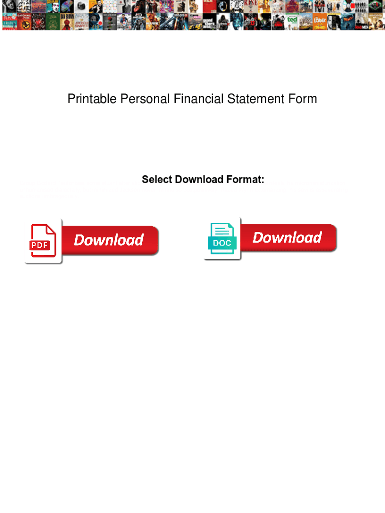 Fillable Online Printable Personal Financial Statement Form. Printable ...