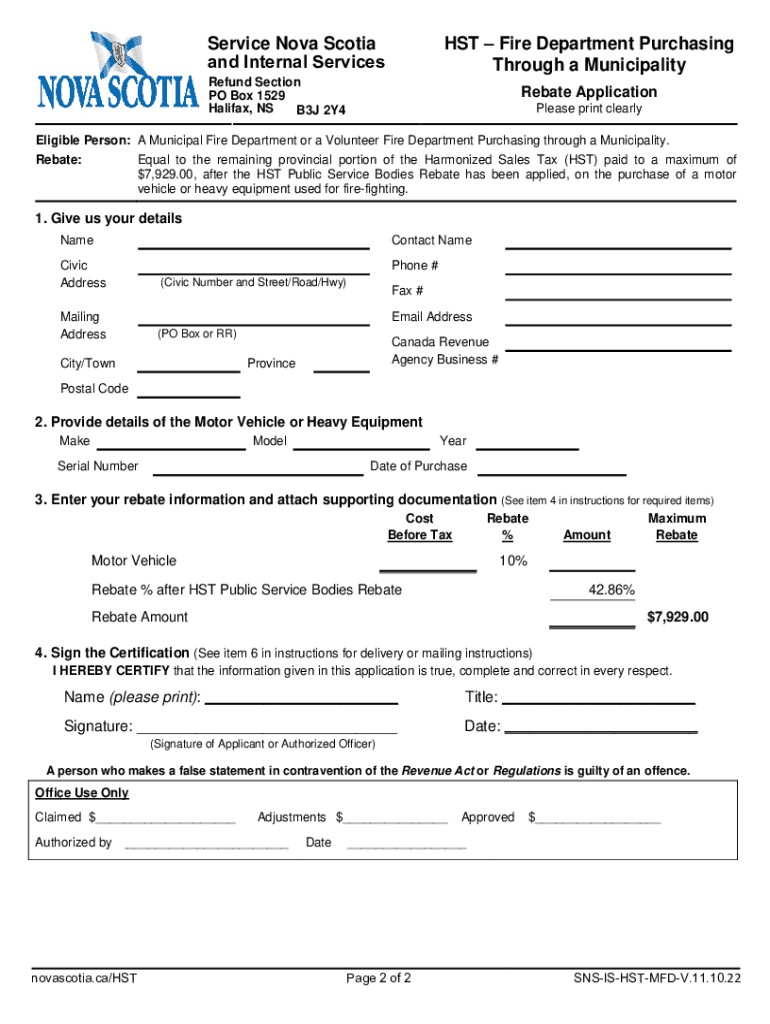 2022 Form Canada Rebate Application Nova Scotia Fill Online 