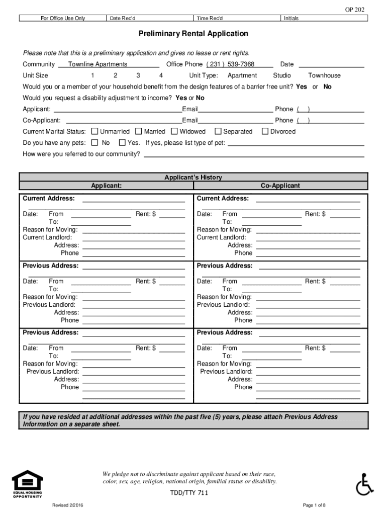 Fillable Online 30797Preliminary Rental