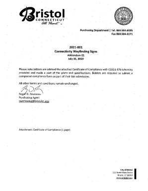 Certificate of Compliance with Connecticut General Statute Section 31 - 57b
