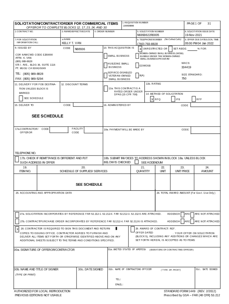 Government Solicitation Contract Doc Template pdfFiller