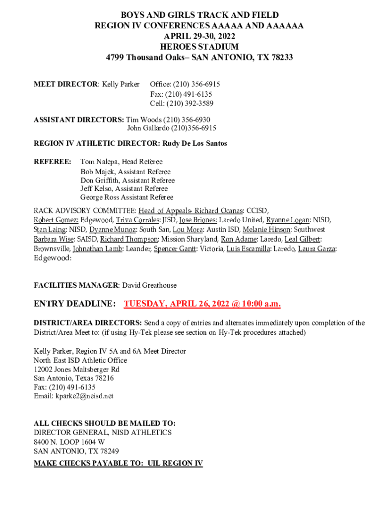 Fillable Online BOYS AND GIRLS TRACK AND FIELD REGION IV CONFERENCES Fillable Online BOYS AND GIRLS TRACK AND FIELD REGION IV CONFERENCES