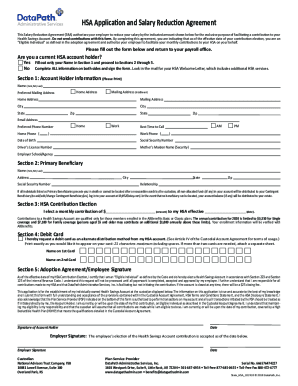 HSA Application and Salary Reduction Agreement