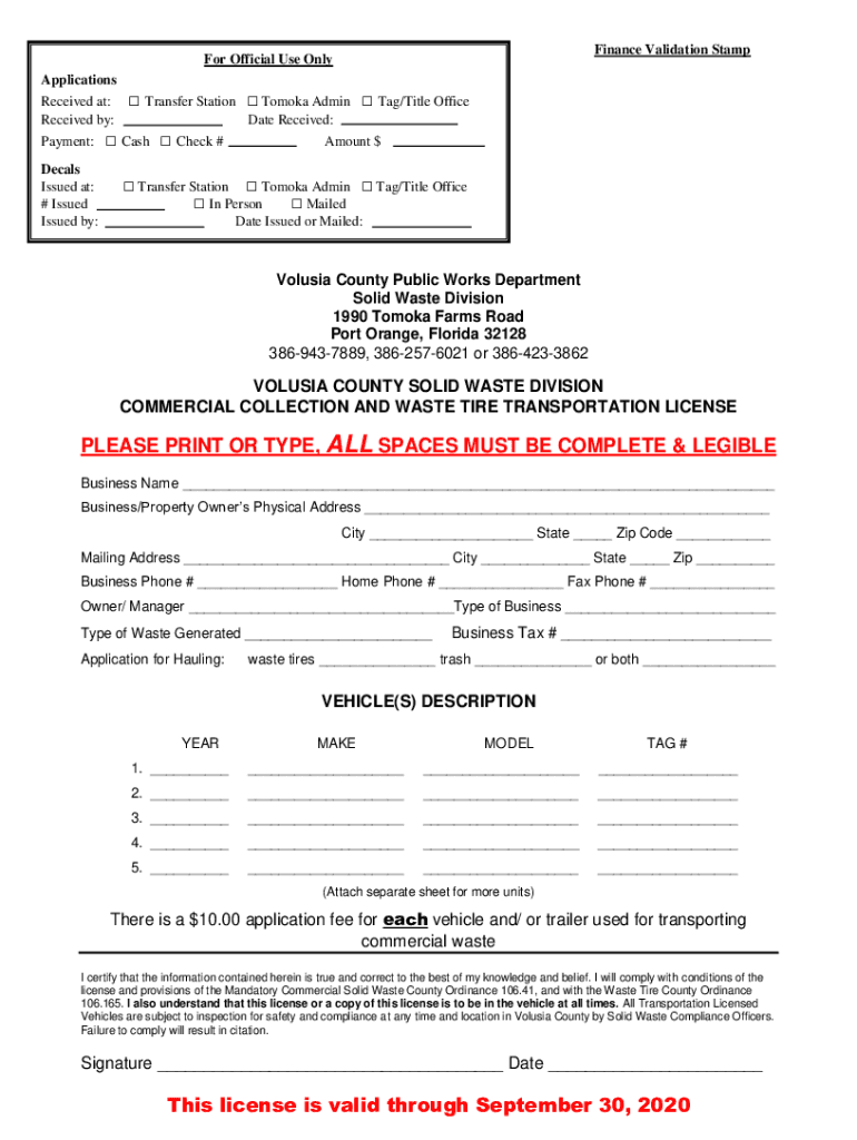 Fillable Online Solid Waste and Recycling Volusia County, Florida Fax Email Print pdfFiller