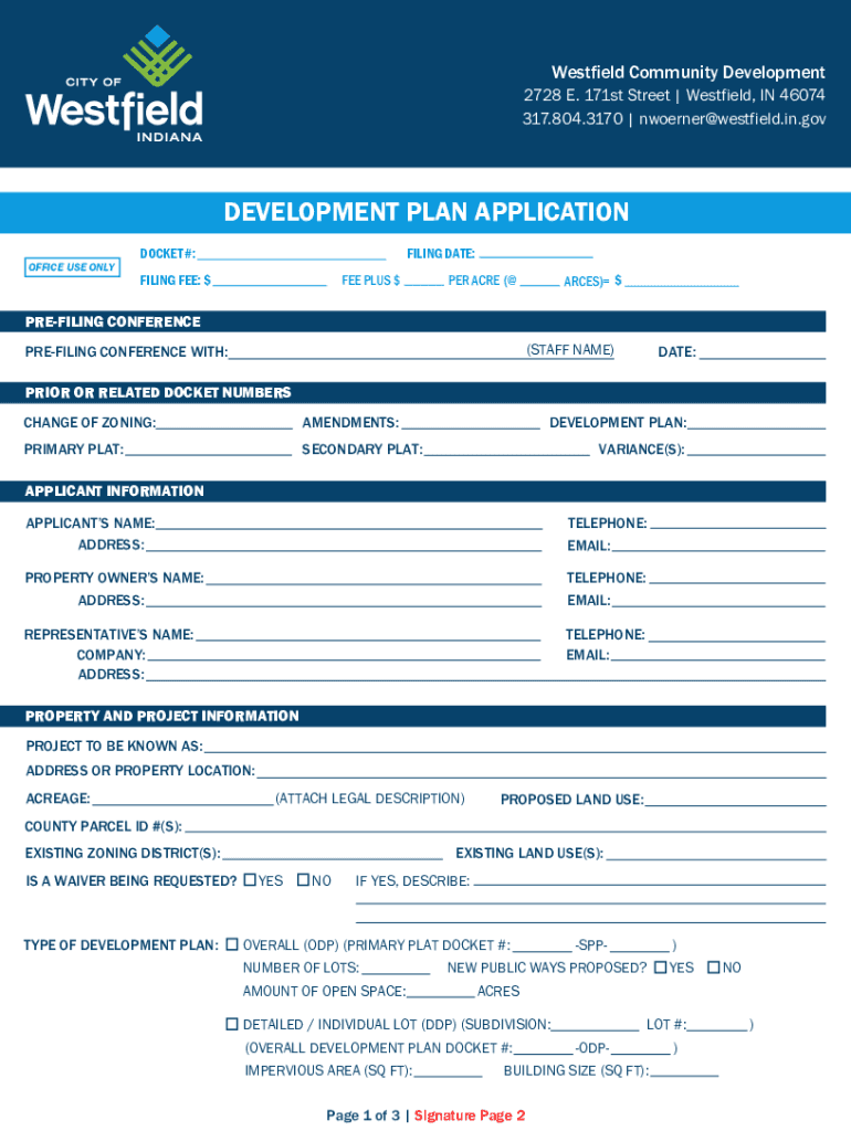 indiana development plan westfield Preview on Page 1