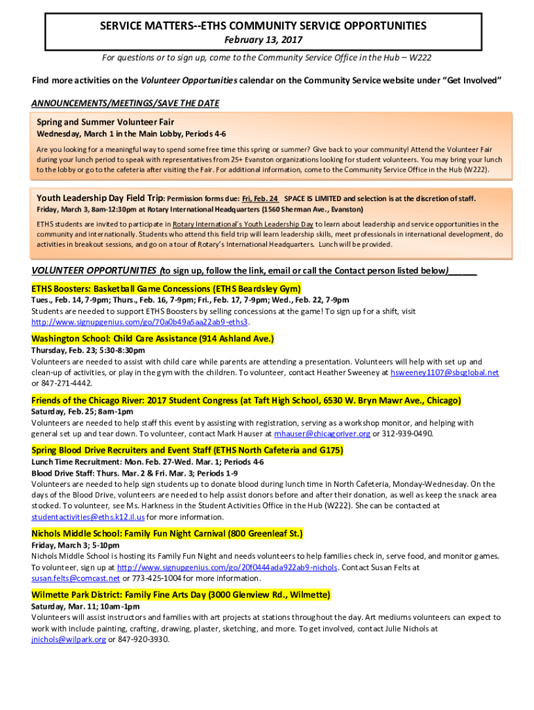 Fillable Online 100+ Community Service Project Ideas For All Ages ...