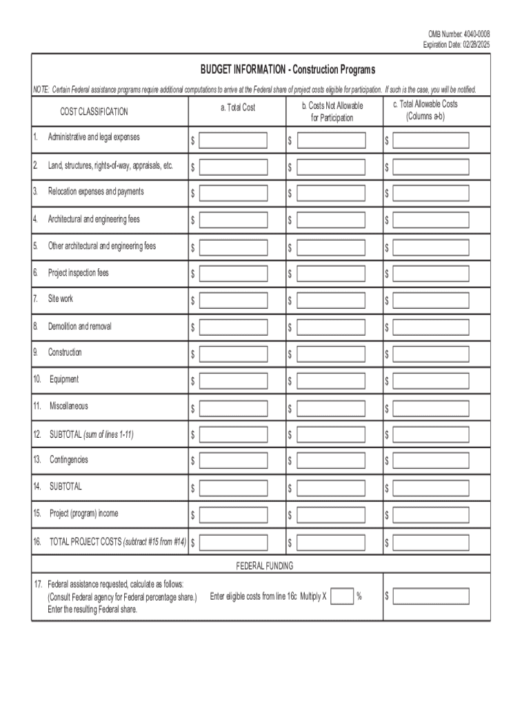 sf 424c construction Preview on Page 1