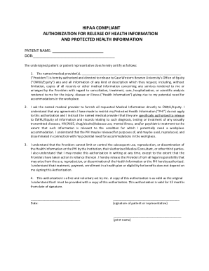Fillable Online Hipaa Compliant Authorization For Release Of Fax Fillable Online Hipaa Compliant Authorization For Release Of Fax
