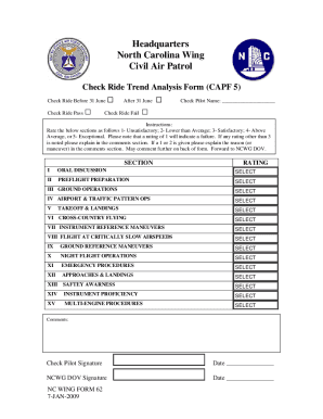 Fillable Online Check Ride Trend Analysis Form (CAPF 5) Fax Email Print ...