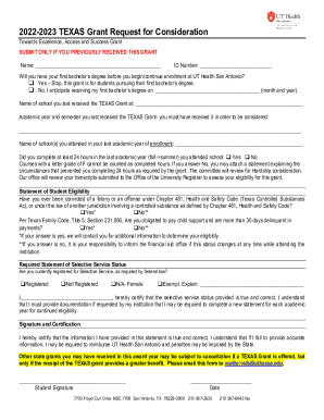 TOWARD EXCELLENCE, ACCESS &amp;amp; SUCCESS (TEXAS) GRANT PROGRAM