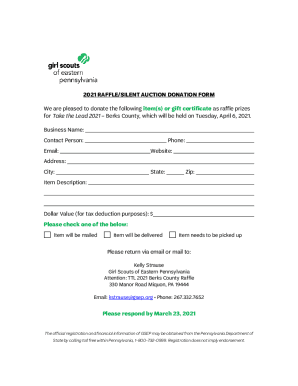 Fillable Online Downloadable Charity Auction Donation Form ...