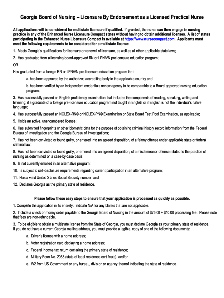 georgia licensure endorsement Preview on Page 1