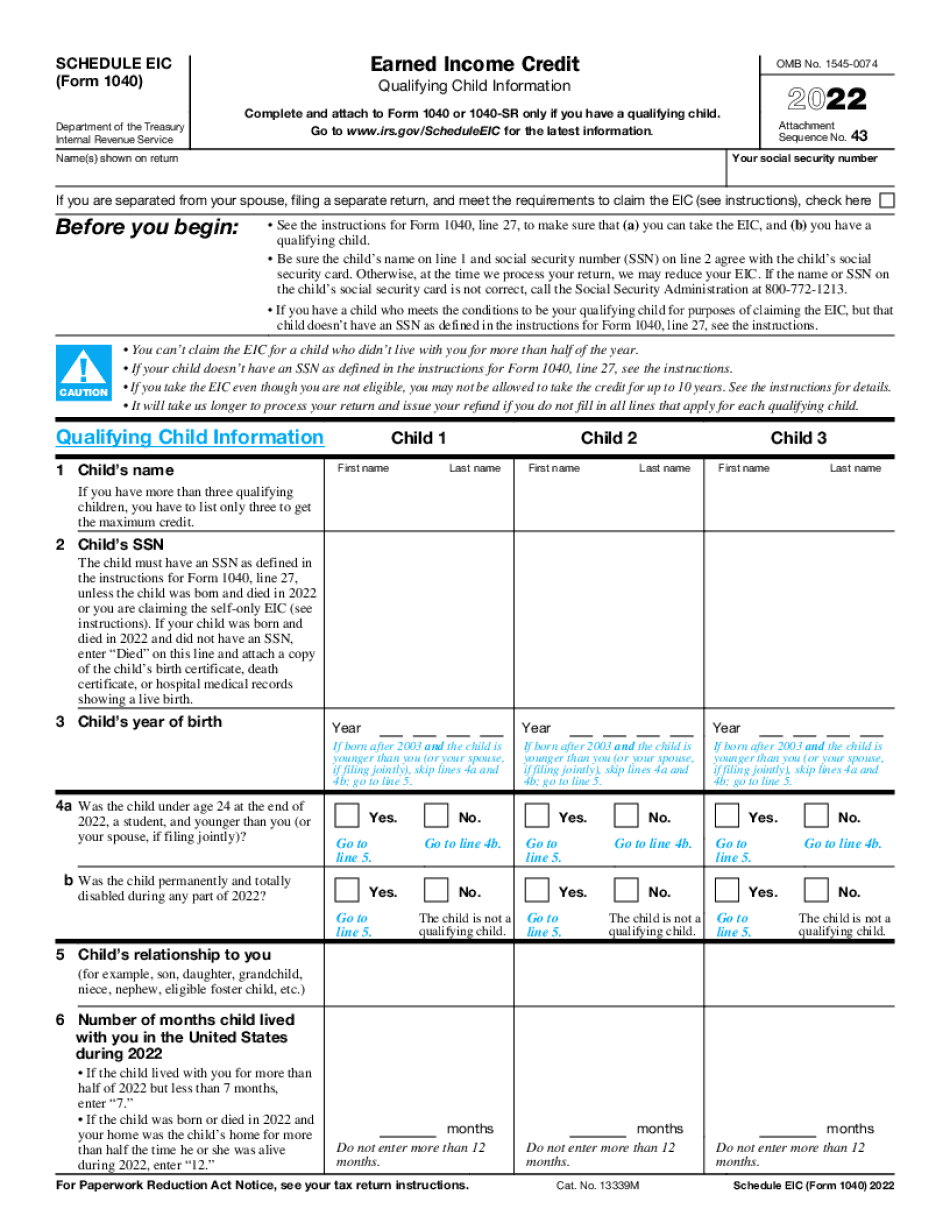 Earned income credit (eic) worksheet—lines 42a and 42b