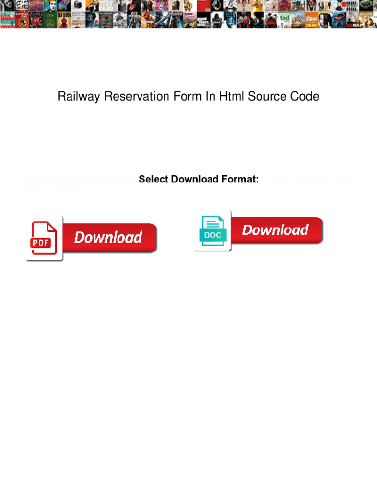 Fillable Online Railway Reservation Form In Html Source Code. Railway ...