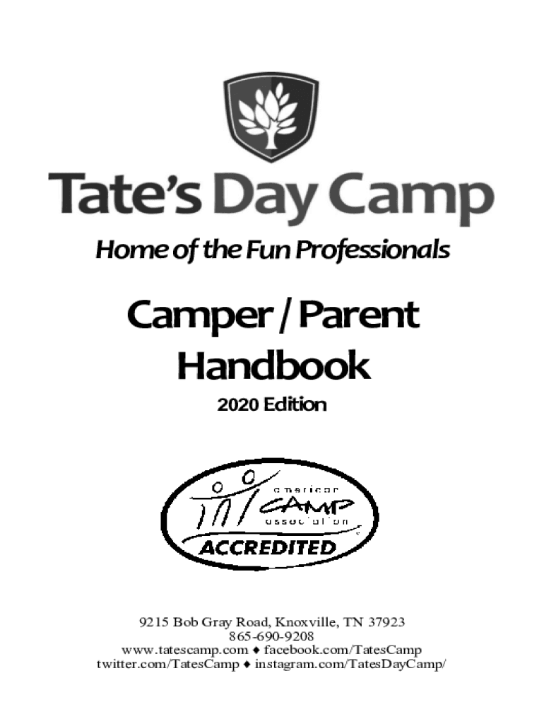 Fillable Online camperparenthandbookCamper / Parent