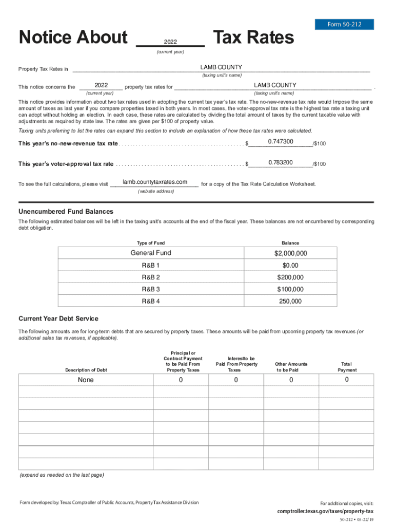 Fillable Online Notice About Tax Rates Fax Email Print pdfFiller