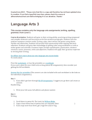 Fillable Online Language Arts 3 - Easy Peasy All-in-One Homeschool Fax ...