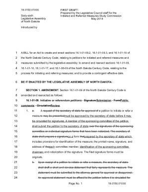 Interm Committee Bill Draft - LC Number 19.0150.01000
