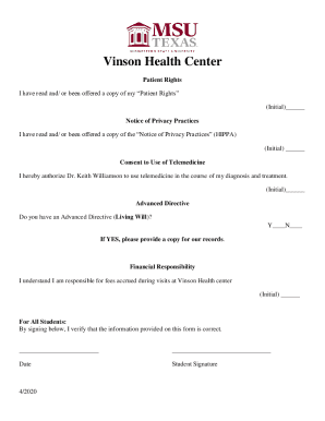 Patient Rights and Consent Form
