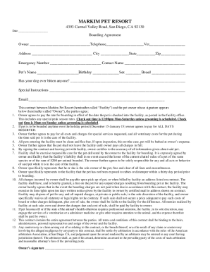 Fillable Online Horse Boarding Agreement - Printable Blank PDF ...