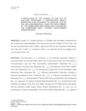 Fillable Online RESOLUTION NO. A RESOLUTION OF THE COUNCIL OF THE CITY ...