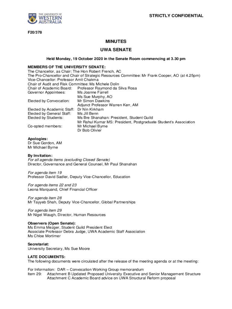 Fillable Online UWA SENATE Fax Email Print pdfFiller