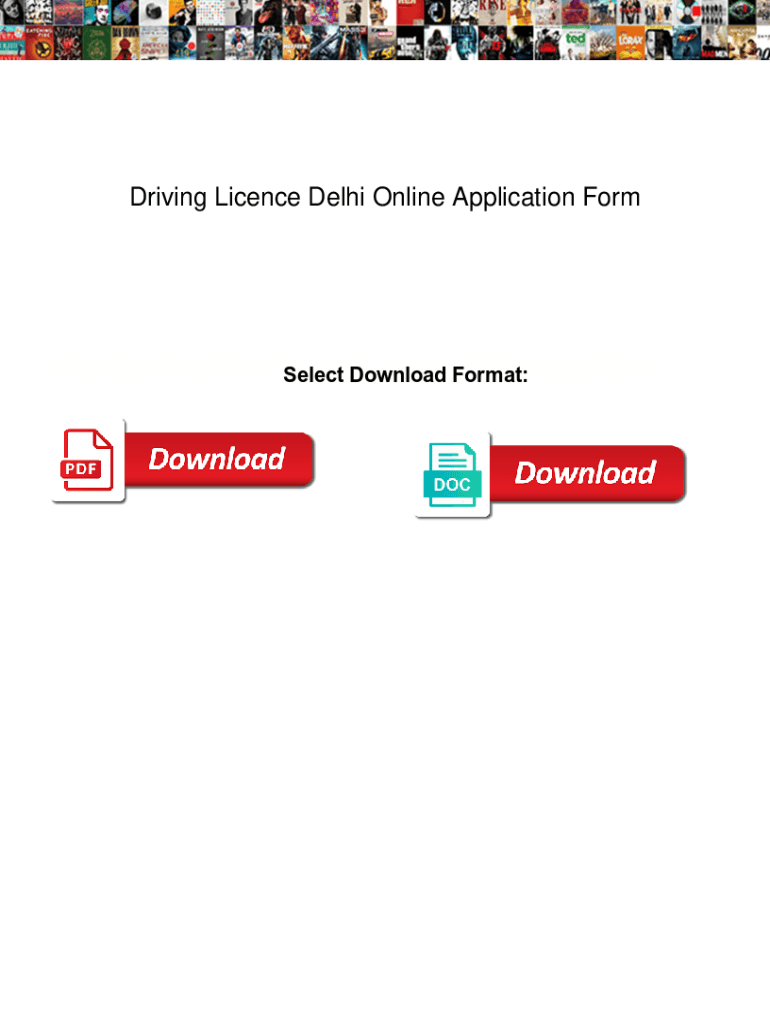Fillable Online Driving Licence Delhi Online Application Form. Driving Licence Delhi Online