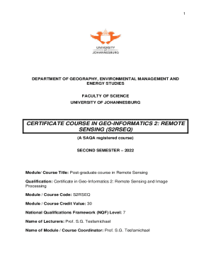 CERTIFICATE COURSE IN GEO-INFORMATICS 2: REMOTE ...