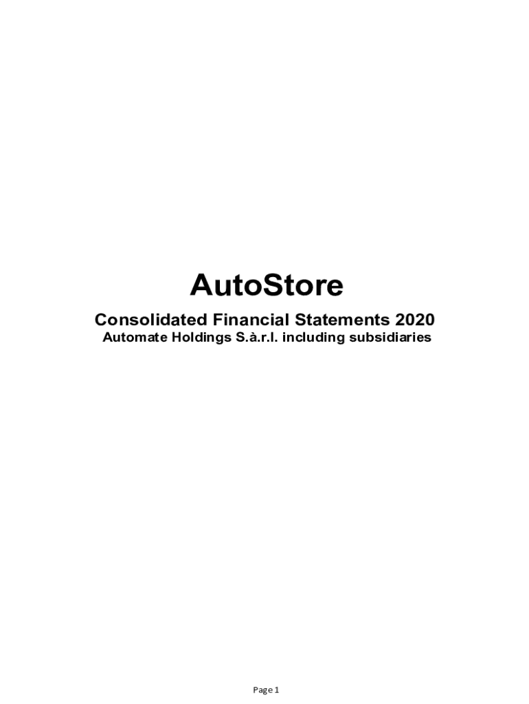 Fillable Online AUTOSTORE HOLDINGS LTD Financial StatementsOSLAUTO