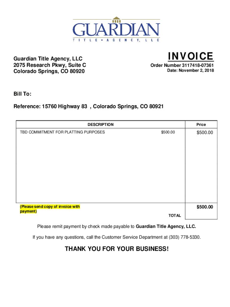 Fillable Online Guardian Title Agency is a fullservice title and