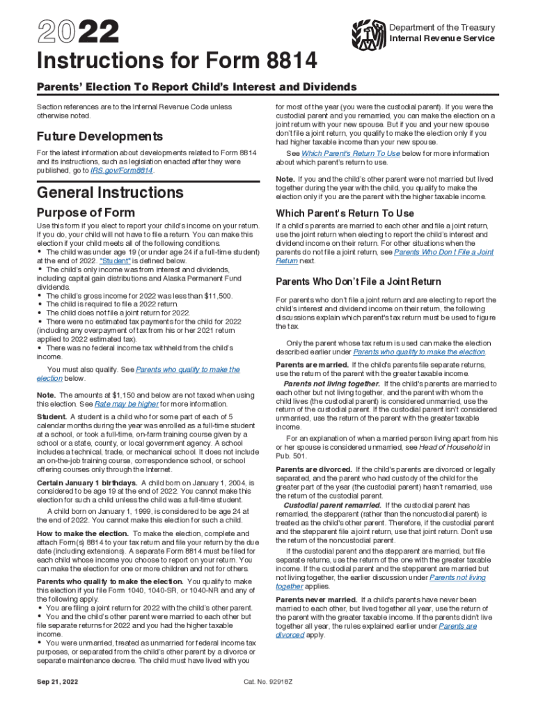 Fillable online f8814 pdf form 8814 department of the treasury