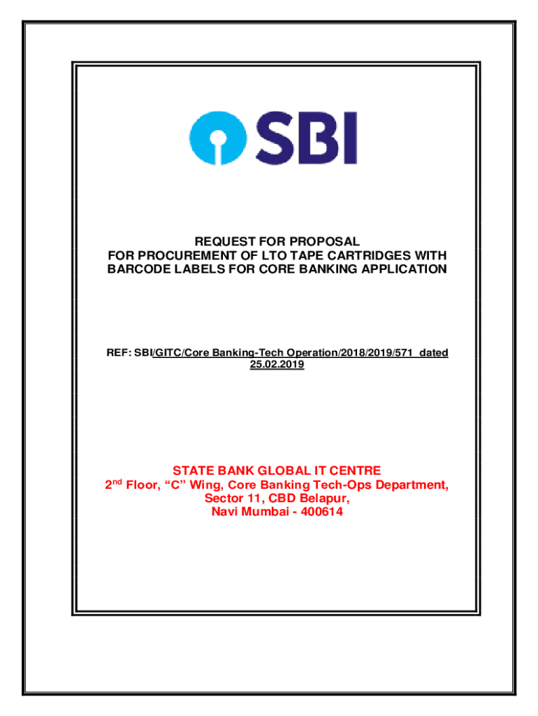Fillable Online request for proposal for procurement of lto tape ...