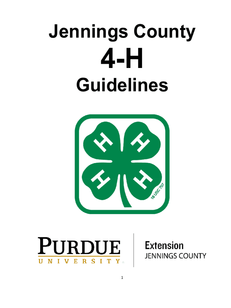 Fillable Online Extension Purdue Jennings County 4 H Guidelines 