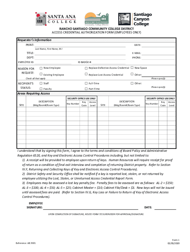 Fillable Online Access Control form 02032020 Fax Email Print pdfFiller