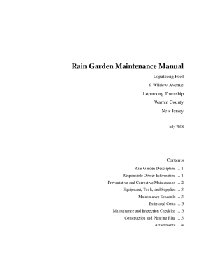 Rain Gardens Operation and Maintenance guide