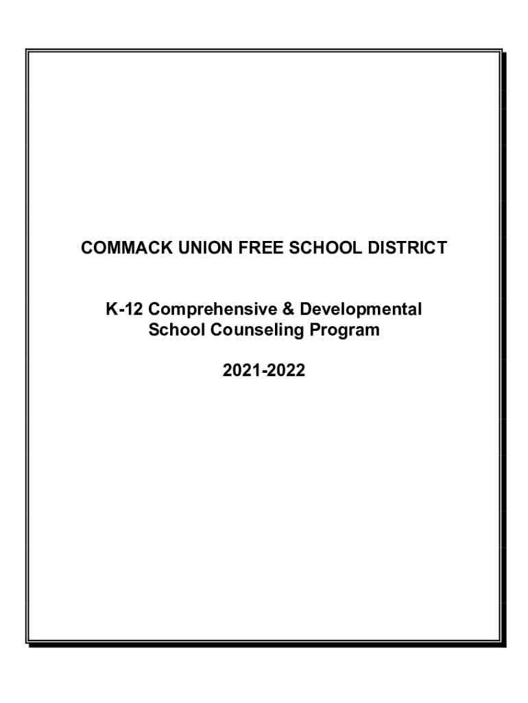 Fillable Online COMMACK UNION FREE SCHOOL DISTRICT K 12 Comprehensive