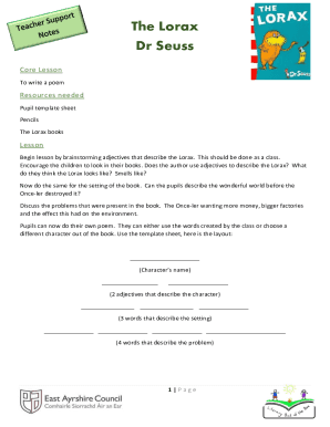 Lesson Plans to Support Dr. Seuss' The Lorax - Project Learning Tree