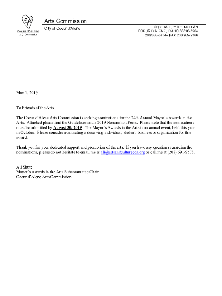 Fillable Online Coeur D'alene City Hall, 710 E Mullan Ave, Coeur D
