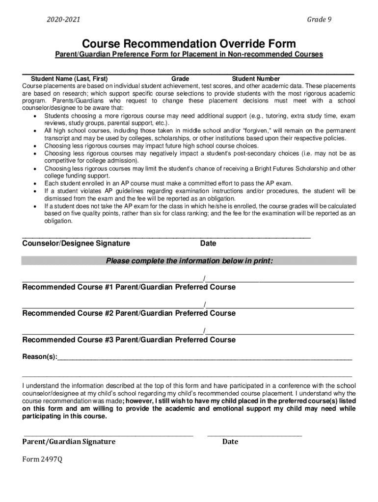 Fillable Online Override Forms, Course Registration GuideStudents Wilfrid Laurier Fax