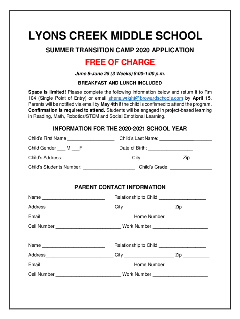 Fillable Online Lyons Creek Middle School in Florida U.S. News Education Fax Email Print