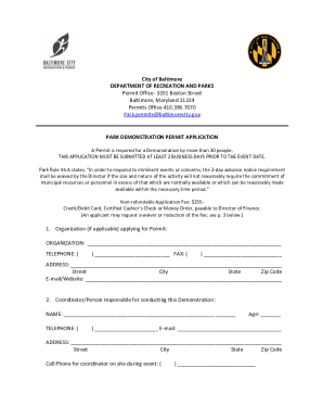 3201 Boston Street Baltimore, Maryland 21224 Permits Office