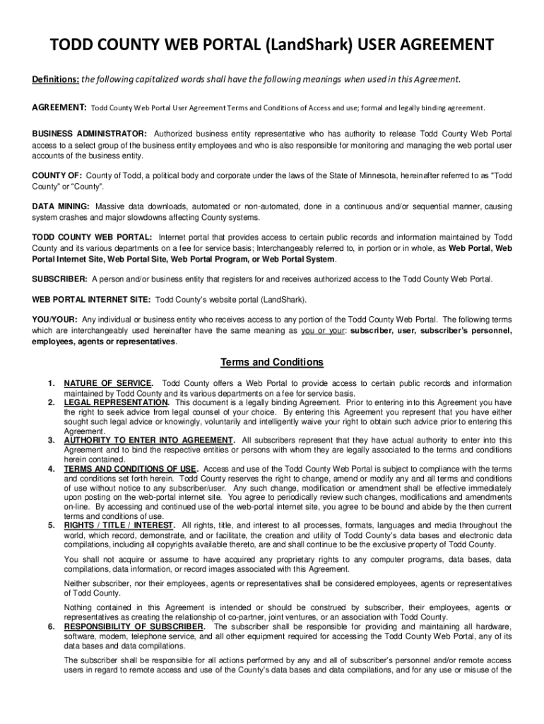Fillable Online landshark.co.todd.mn.usLandSharkloginLog In to