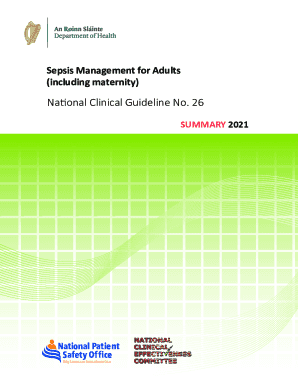 Fillable Online Sepsis Management for Adults (including maternity ...