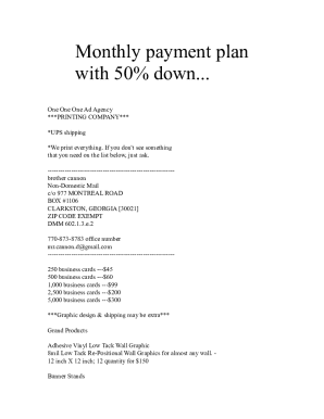 Fillable Online 22+ Payment Plan Templates - Word, PDFFree &amp; Premium ...
