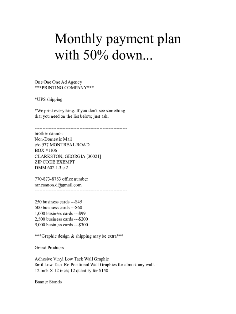 Fillable Online 22+ Payment Plan Templates - Word, PDFFree &amp; Premium ...