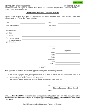 Form - Application for Private Host Permit