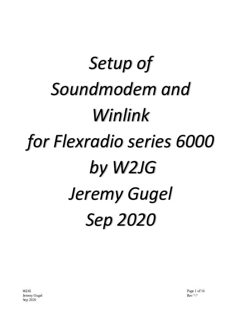 Fillable Online Setup of Soundmodem and Winlink for Flexradio series